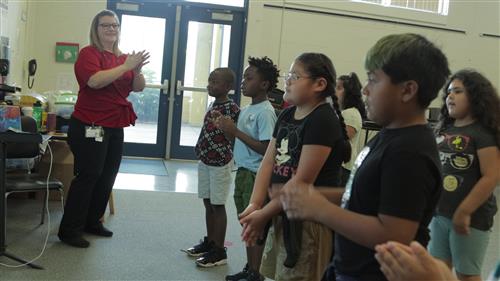Mrs. Stratton's class learns long vowels through song and dance